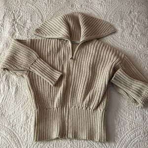 Zara knit zip up with collar